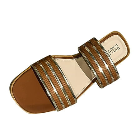 Cathalem Fashion Spring And Summer Women Slippers Flat Bottom Open Toe Colorblock Shiny Comfortable And Casual Style Brown 37
Cathalem Fashion Spring And Summer Women Slippers Flat Bottom Open Toe Colorblock Shiny Comfortable And Casual Style Brown 37