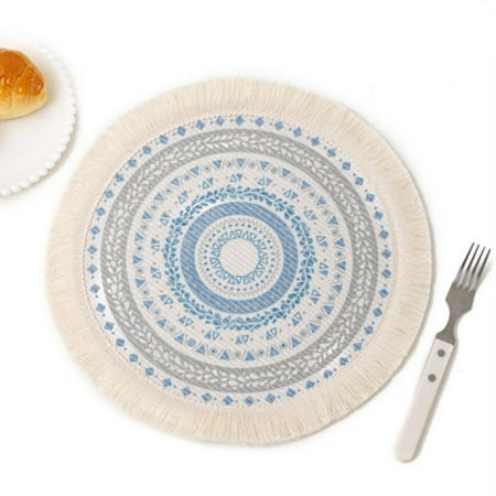 GOODLY Round Placemats 13 Inch Table Mats Boho Cotton Woven Tassels Heat Proof Washable Circle Place Mat for Kitchen Dining Wedding Farmhouse Home Decoration
GOODLY Round Placemats 13 Inch Table Mats Boho Cotton Woven Tassels Heat Proof Washable Circle Place Mat for Kitchen Dining Wedding Farmhouse Home Decoration