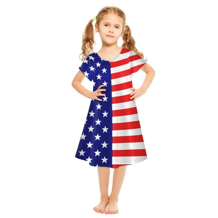 DTBPRQ 4th of July Dresses for Girls Summer Independence Day Swing Short Sleeve Stars Stripes Dress Casual Clothes for Kids
DTBPRQ 4th of July Dresses for Girls Summer Independence Day Swing Short Sleeve Stars Stripes Dress Casual Clothes for Kids