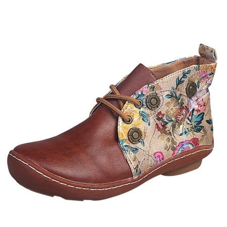 EQWLJWE 2022 Booties for Retro Women Leather Flat Lace-Up Flower Print Short Booties Round Toe Shoes Deals Discount Clearance
EQWLJWE 2022 Booties for Retro Women Leather Flat Lace-Up Flower Print Short Booties Round Toe Shoes Deals Discount Clearance
