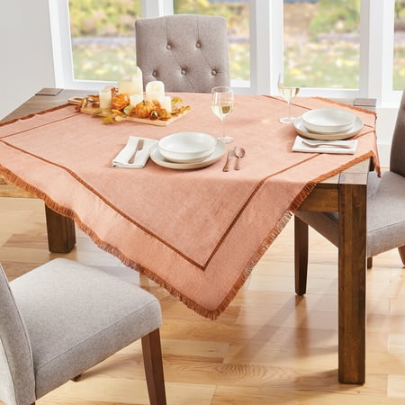 Better Homes & Gardens Chambray Cotton 50 x 50 Table Throw Gingerbread Brown