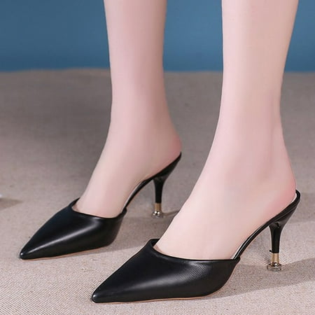XIAQUJ Women Sandals Fashion New Pattern Summer Solid Pointed Toe Slim Heel Non Slip Slip on High Heels Sandals for Women Black 7(39)
XIAQUJ Women Sandals Fashion New Pattern Summer Solid Pointed Toe Slim Heel Non Slip Slip on High Heels Sandals for Women Black 7(39)