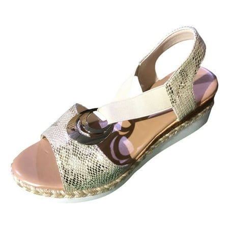 MIASHUI Summer Sandals for Women 2024 Women Slope Heel Casual Sandals Large Comfortable Fish Mouth Sandals Beige 8
MIASHUI Summer Sandals for Women 2024 Women Slope Heel Casual Sandals Large Comfortable Fish Mouth Sandals Beige 8