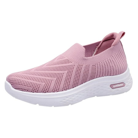 nsendm Women s Outdoor Trail Sneaker Womens Slip On Sneakers Wide Width Arch Support Pink 41