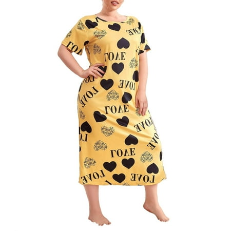 Letter Print Round Neck Sleepshirts Short Sleeve Yellow Plus Size Nightgowns & Sleepshirts (Women s)
Letter Print Round Neck Sleepshirts Short Sleeve Yellow Plus Size Nightgowns & Sleepshirts (Women s)