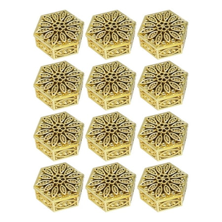 12pcs Creative Hexagon Designed Candy Boxes Cookie Storage Cases (Golden)