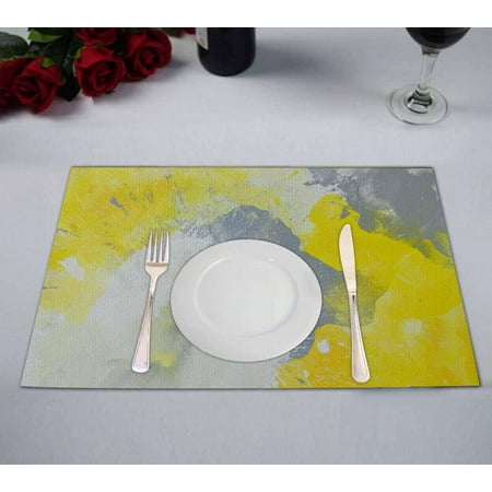 PKQWTM Grey and Yellow Abstract Art Painting Kitchen Dining Table Mats Placemats Size 12x18 Inches Set of 2 Pieces
PKQWTM Grey and Yellow Abstract Art Painting Kitchen Dining Table Mats Placemats Size 12x18 Inches Set of 2 Pieces
