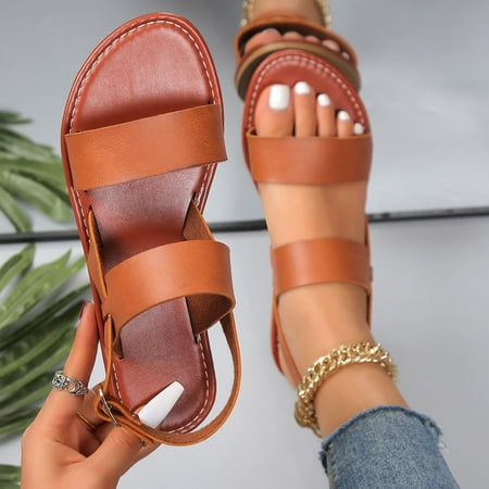 Homadles Women s Nature Sandals- Clearance Roman Comfort Round Toe Outside Wide Width Flats Sandals Brown Size 7.5
Homadles Women s Nature Sandals- Clearance Roman Comfort Round Toe Outside Wide Width Flats Sandals Brown Size 7.5