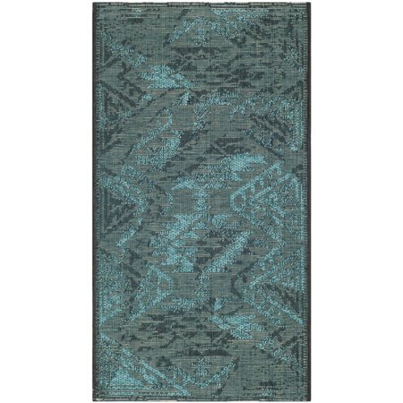 Safavieh Palazzo Black/ Turquoise Overdyed Chenille Area Rug (2' x 3'6)