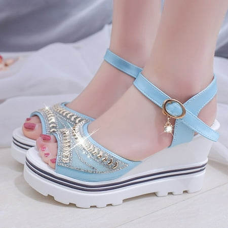 Wedges Fashion Women Summer Pumps Platform Sandal Roman Wedges Crystal Peep Toe Sandals
Wedges Fashion Women Summer Pumps Platform Sandal Roman Wedges Crystal Peep Toe Sandals
