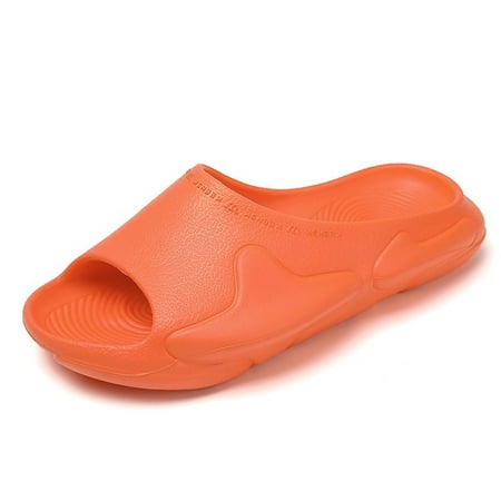 Lopsie Womens Mens Slippers Non-Slip Quick Drying Open Toe Thick Sole Orange