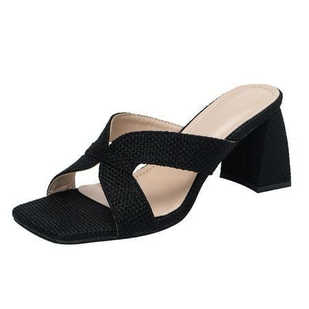 SEMIMAY Fashionable Linen Hollow Out High Heel Women s Sandals New Square Head Outwear Coarse Heels Women Shoes Black
SEMIMAY Fashionable Linen Hollow Out High Heel Women s Sandals New Square Head Outwear Coarse Heels Women Shoes Black