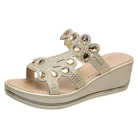 VerPetridure Womens Wedge Sandals Women Ladies Crystal Wedges Thick Peep Toe Sandals Slippers Shoes
VerPetridure Womens Wedge Sandals Women Ladies Crystal Wedges Thick Peep Toe Sandals Slippers Shoes
