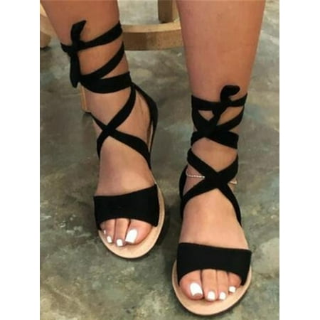 Fangasis Womens Flat Platform Espadrilles Sandals Summer Beach Ankle Strap Peep Toe Shoes