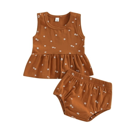 MissiMae Baby Girls Summer Outfit Ruffled Hem Floral Sleeveless Tank Tops and Elastic Casual Shorts Set 0-18M
MissiMae Baby Girls Summer Outfit Ruffled Hem Floral Sleeveless Tank Tops and Elastic Casual Shorts Set 0-18M