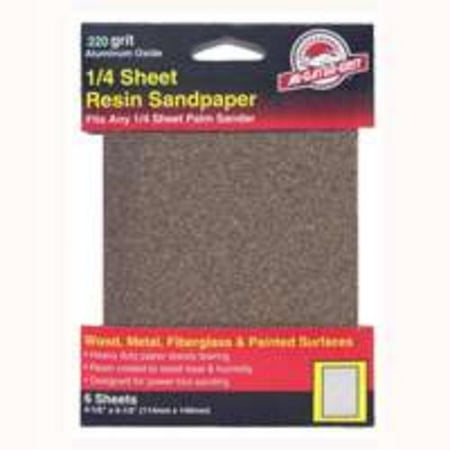 1 PC-Ali Industries 5030 220 Grit Aluminum Oxide 1/4 Sheet 6Pk