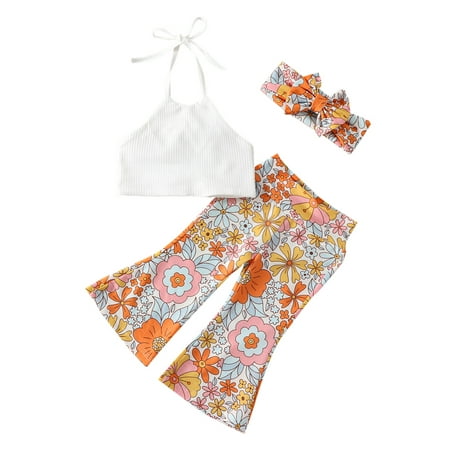 Bagilaanoe 3pcs Toddler Baby Girl Long Pants Set Sleeveless Cami Tops + Flower Print Flare Trousers + Headband 6M 12M 18M 24M 3T 4T Kids Casual Outfits
Bagilaanoe 3pcs Toddler Baby Girl Long Pants Set Sleeveless Cami Tops + Flower Print Flare Trousers + Headband 6M 12M 18M 24M 3T 4T Kids Casual Outfits