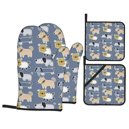 Oven Mitts and Pot Holders Sets 4 pcs - Cute Dog sleep Puppy Heat Resistant Silicone Oven Gloves with Non-Slip Silicone Surface and hot pads for kitchen Baking Cooking BBQ
Oven Mitts and Pot Holders Sets 4 pcs - Cute Dog sleep Puppy Heat Resistant Silicone Oven Gloves with Non-Slip Silicone Surface and hot pads for kitchen Baking Cooking BBQ