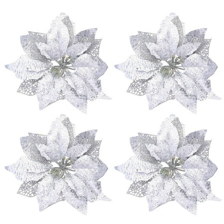 4pcs Fake Vivid Flower Decoration DIY Christmas Ornament Simulation Flower Adornment for Party Christmas (Silver)
4pcs Fake Vivid Flower Decoration DIY Christmas Ornament Simulation Flower Adornment for Party Christmas (Silver)