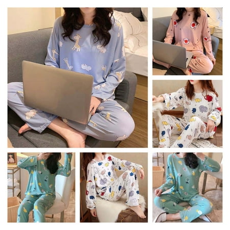 2Pcs/Set Women Pajamas Printing Breathable Polyester Female Soft Pajama Top with Long Pants for Daily Wear
2Pcs/Set Women Pajamas Printing Breathable Polyester Female Soft Pajama Top with Long Pants for Daily Wear
