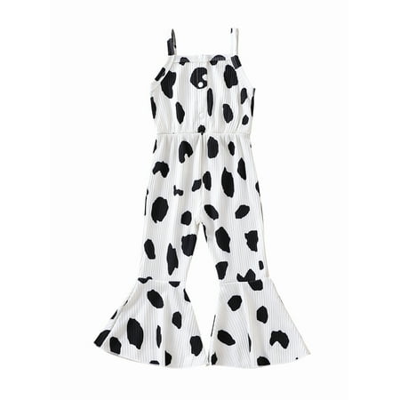Frobukio Little Girls Sleeveless Jumpsuit Thin Shoulder Strap Floral Printed Front Buttons Flared Long Bodysuit Black White 2-3 Years
Frobukio Little Girls Sleeveless Jumpsuit Thin Shoulder Strap Floral Printed Front Buttons Flared Long Bodysuit Black White 2-3 Years