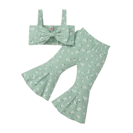 Sunisery 2Pcs Kids Toddler Baby Girls Bow Decoration Flower Pattern Tanks Tops + Elastic Waist Pants Summer Clothes Green 6-12 Months
Sunisery 2Pcs Kids Toddler Baby Girls Bow Decoration Flower Pattern Tanks Tops + Elastic Waist Pants Summer Clothes Green 6-12 Months