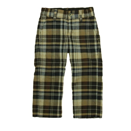Pre-owned Janie and Jack Boys Brown Plaid Pants size: 2T
