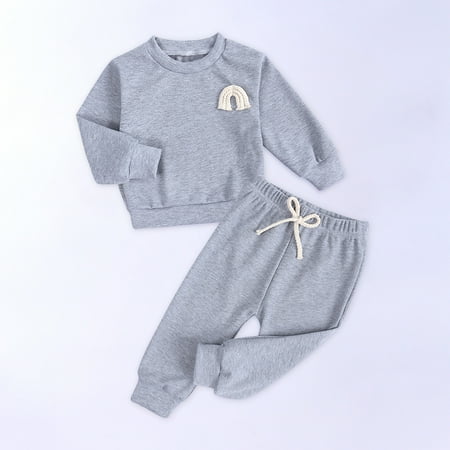 QISIWOLE Toddler Kids Baby Boys Girls Fashion Cute Solid Color Rainbow Long Sleeve Long Shorts Cotton Casual Suit Sales
QISIWOLE Toddler Kids Baby Boys Girls Fashion Cute Solid Color Rainbow Long Sleeve Long Shorts Cotton Casual Suit Sales
