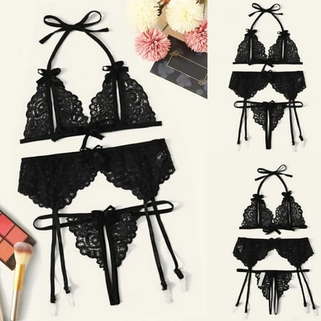 Lingerie for Women Ladies Sexy Fashion Lace Bowknot Lingerie Bra + Suspenders + Thong 3Pce Suit Underwear
Lingerie for Women Ladies Sexy Fashion Lace Bowknot Lingerie Bra + Suspenders + Thong 3Pce Suit Underwear