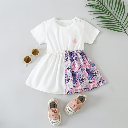 Dyfzdhu 0-3Y Girls Dress Baby Girls Cotton Butterfly Patchwork Spring Summer Short Sleeve Tshirt Dress
Dyfzdhu 0-3Y Girls Dress Baby Girls Cotton Butterfly Patchwork Spring Summer Short Sleeve Tshirt Dress