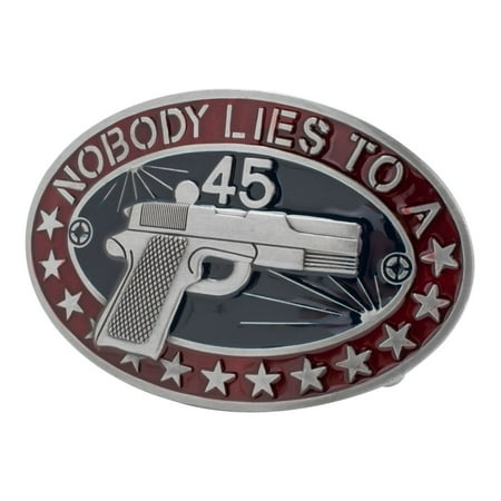 Buckle Rage Nobody Lies To A 45 Gun Southern Western Belt Buckle, BLUE, 235
