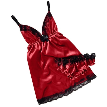 Tangnade home pajamas Women V-Neck Eyelash Lace Nightdress Camisole Pajamas Bowknot Underwear Set Women Underwear Red S
Tangnade home pajamas Women V-Neck Eyelash Lace Nightdress Camisole Pajamas Bowknot Underwear Set Women Underwear Red S