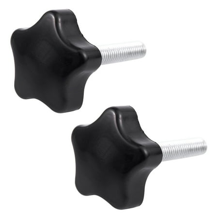 2X M8 x 40mm Screws Star head Wing screw Clamp knob handle black