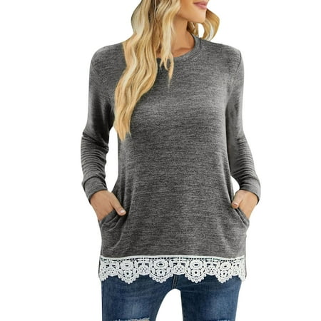 plus Size Long Sleeve Shirt for Women Woman Fashion Round Neck Loose Casual Pullover Pocket T Shirt Lace Patchwork Top Top plus Size Women Acting Pro Tunic Scrub Tops Women plus Size
plus Size Long Sleeve Shirt for Women Woman Fashion Round Neck Loose Casual Pullover Pocket T Shirt Lace Patchwork Top Top plus Size Women Acting Pro Tunic Scrub Tops Women plus Size