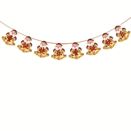 wendunide home decor Year Decoration Hanging Garlands Paper Party Flag Christmas String Home Decor As shown