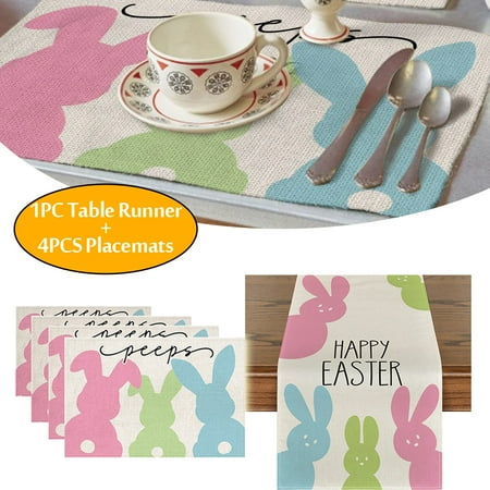 Happy Easter Table Runner Bunny Placemats Spring Rabbit Easter Decoration Farmhouse Home Dining Room Kitchen Table Decor
Happy Easter Table Runner Bunny Placemats Spring Rabbit Easter Decoration Farmhouse Home Dining Room Kitchen Table Decor