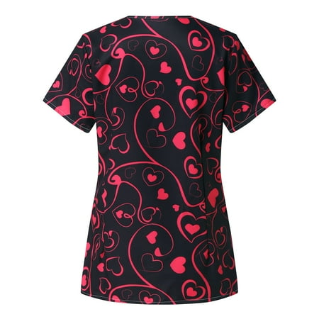 Moocorvic Women s Valentine s Day Carer Tops Working Uniform Short Sleeve Carer Top Love Print Casual Scrub_Tops for Women
Moocorvic Women s Valentine s Day Carer Tops Working Uniform Short Sleeve Carer Top Love Print Casual Scrub_Tops for Women
