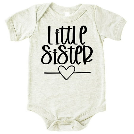 Olive Loves Apple Little Sister Heart Bodysuit for Baby Girls Sister Sibling Outfits Natural Heather Bodysuit Newborn
Olive Loves Apple Little Sister Heart Bodysuit for Baby Girls Sister Sibling Outfits Natural Heather Bodysuit Newborn