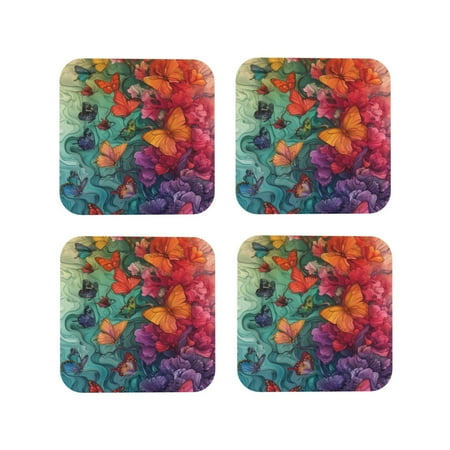 Honeii Butterfly Flower Cascade Print Leather Coaster Set of 4 Ideal for Safeguarding Your Furniture from Drinks Spills and Effortless Cleanup-Square
Honeii Butterfly Flower Cascade Print Leather Coaster Set of 4 Ideal for Safeguarding Your Furniture from Drinks Spills and Effortless Cleanup-Square