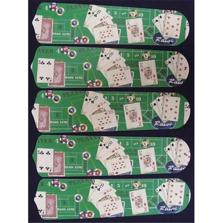 New POKER CARDS CASINO CRAPS BLACK JACK 52 Ceiling Fan BLADES ONLY
