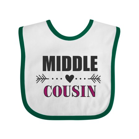 Inktastic Middle Cousin with Heart Arrow Gift Baby Girl Bib