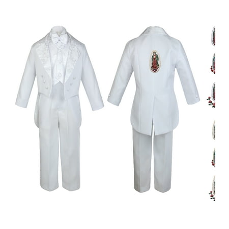 Baby Boy Christening Baptism Formal White Tail Suit Silver Maria on Back Sm-20
Baby Boy Christening Baptism Formal White Tail Suit Silver Maria on Back Sm-20
