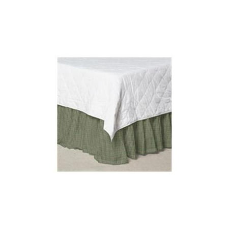 Patch Magic DRQW140A Green Hunter and Tan Check, Fabric Dust Ruffle Queen