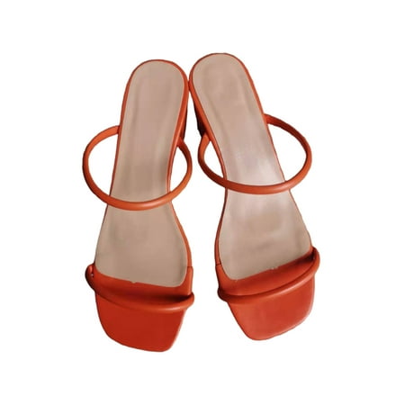 Daeful Ladies Heels Square Tie Shoes Open Toe Sandals Daily Casual Non Slip Solid Color Pumps Orange 6
Daeful Ladies Heels Square Tie Shoes Open Toe Sandals Daily Casual Non Slip Solid Color Pumps Orange 6