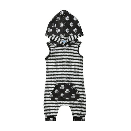 Nokpsedcb Newborn Baby Hooded Romper Boy Girl Sleeveless Striped Skull Jumpsuit Summer Fall Outfit Clothes Black 6-12 Months
Nokpsedcb Newborn Baby Hooded Romper Boy Girl Sleeveless Striped Skull Jumpsuit Summer Fall Outfit Clothes Black 6-12 Months