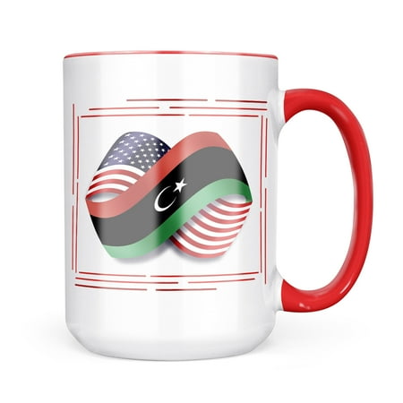Neonblond Infinity Flags USA and Libya Mug gift for Coffee Tea lovers