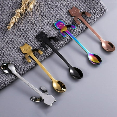 Stainless Steel Spoons Cute Cartoon Cat Hanging Coffee Cup Hanging Spoon Ice Cream Dessert Teaspoon Creative Kitchen Accessory
Stainless Steel Spoons Cute Cartoon Cat Hanging Coffee Cup Hanging Spoon Ice Cream Dessert Teaspoon Creative Kitchen Accessory