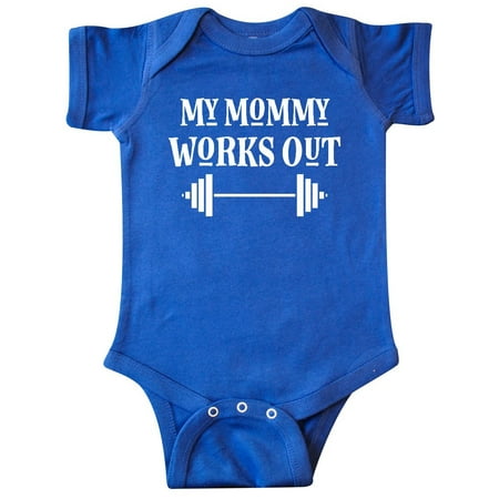 Inktastic Fitness Mommy Works Out Childs Gift Baby Boy or Baby Girl Bodysuit