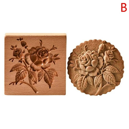 Cookie Cutter Provance Rose Cookie Stamp Embossing Mold Funny Wooden Stamp Embossing Mold Craft Deco