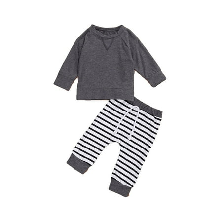 2 Pcs Toddler’s Outfit Round-Neck Long-Sleeves Pullover T-Shirt + Zebra-Stripe Pants Suits for Newborn Boy 0-2 Years
2 Pcs Toddler’s Outfit Round-Neck Long-Sleeves Pullover T-Shirt + Zebra-Stripe Pants Suits for Newborn Boy 0-2 Years
